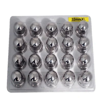 (B-32NCL) Blister Pack of 20 PCS 32 mm T304 Stainless Steel Wheel Nut Covers
