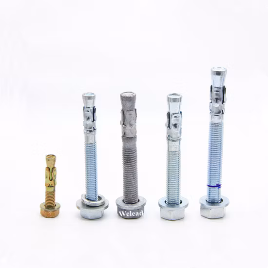 Carbon Steel 4.8 Grade Zinc Concrete Anchor Bolt Fastener Used for Curtain Wall, Windows,Cable Tray,Wooden Structure Supplied Directly by Factory Made in China